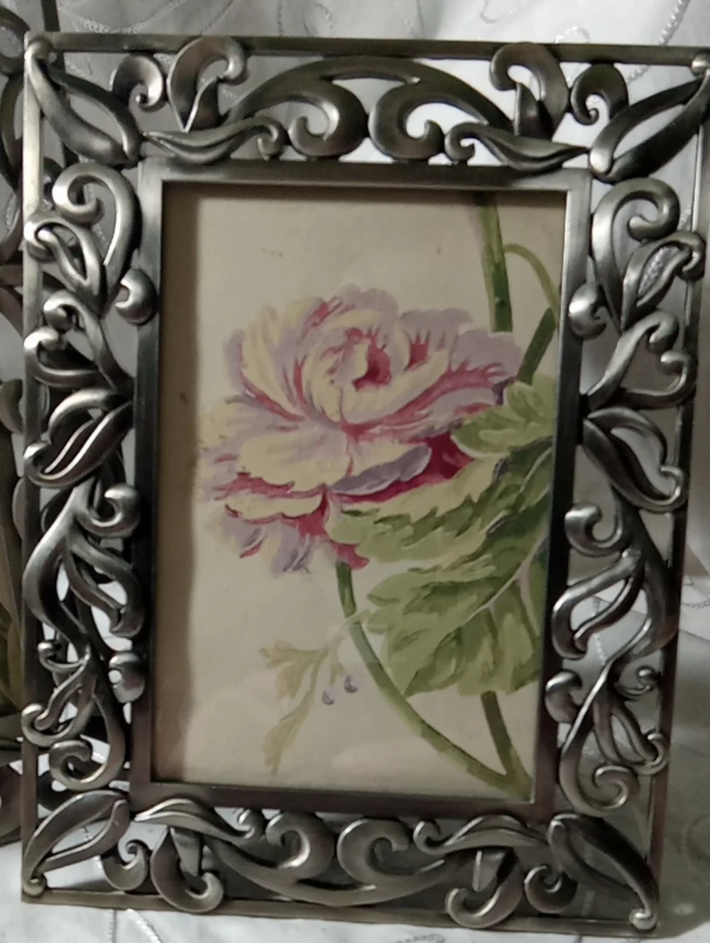 2 Pretty Six Trees Ornate Metal Picture Frames
